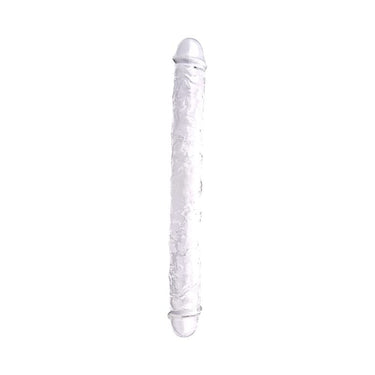 Loving Joy Double Ended Jelly Dildo - Clear, flexible design enhances pleasure and exploration for a luxurious intimate experience.